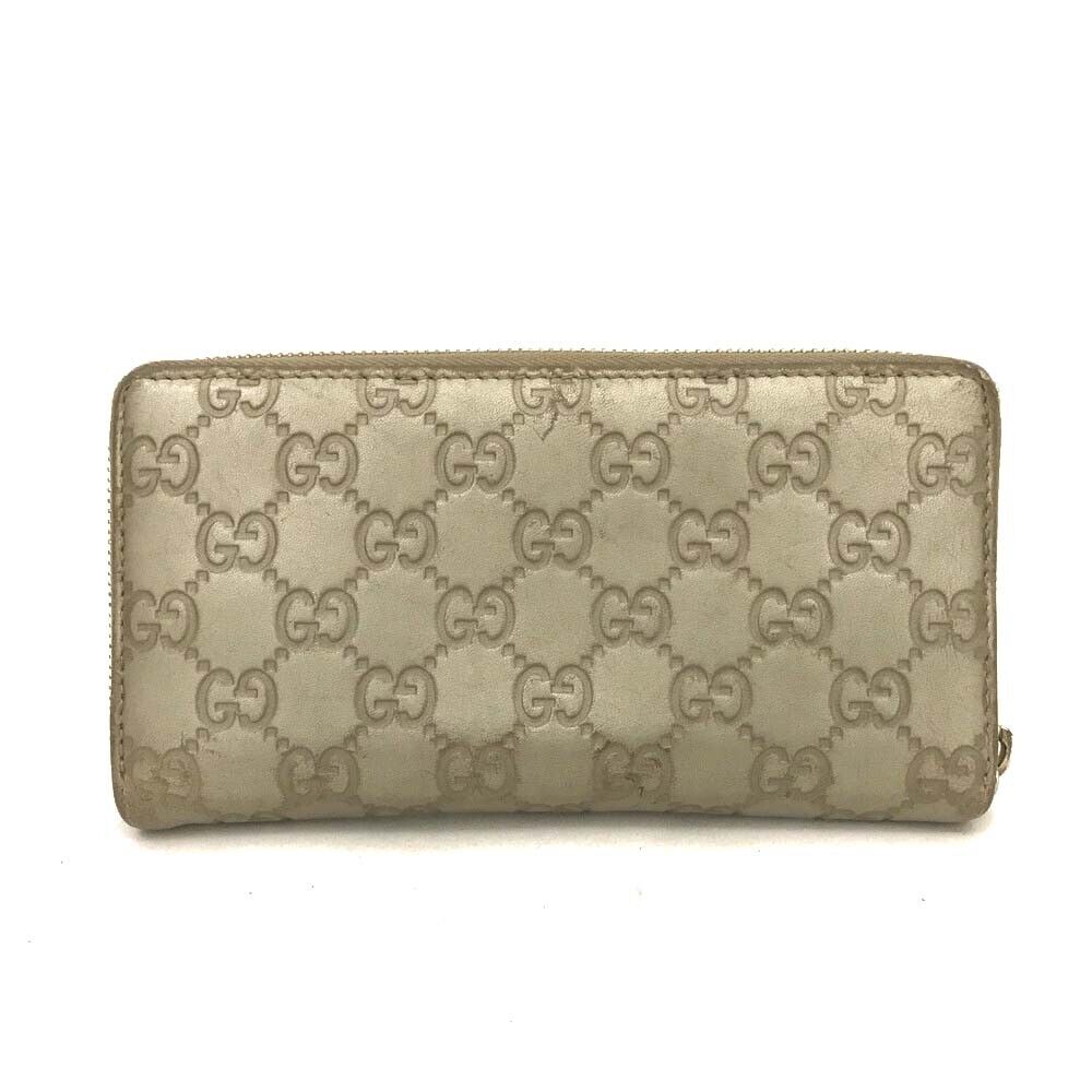 Gucci Metallic Guccissima Lovely Zip Around Wallet Gold