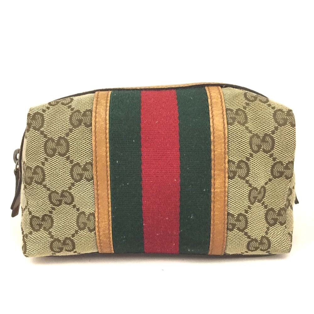 Pre-order GUCCI GG Logo Shelly Canvas Cosmetic Pouch Bag