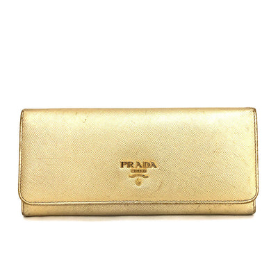 PRE-ORDER Prada Saffiano Metal Continental Flap Wallet Platino