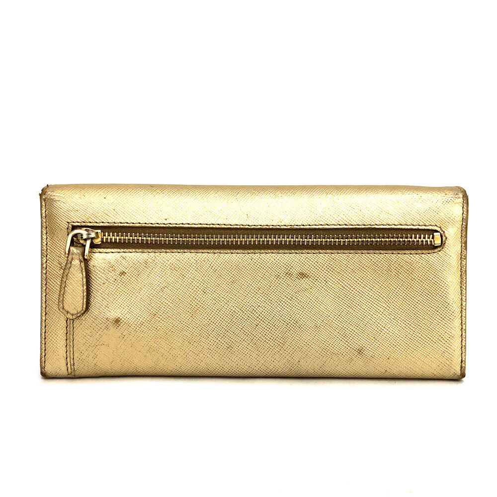 PRE-ORDER Prada Saffiano Metal Continental Flap Wallet Platino
