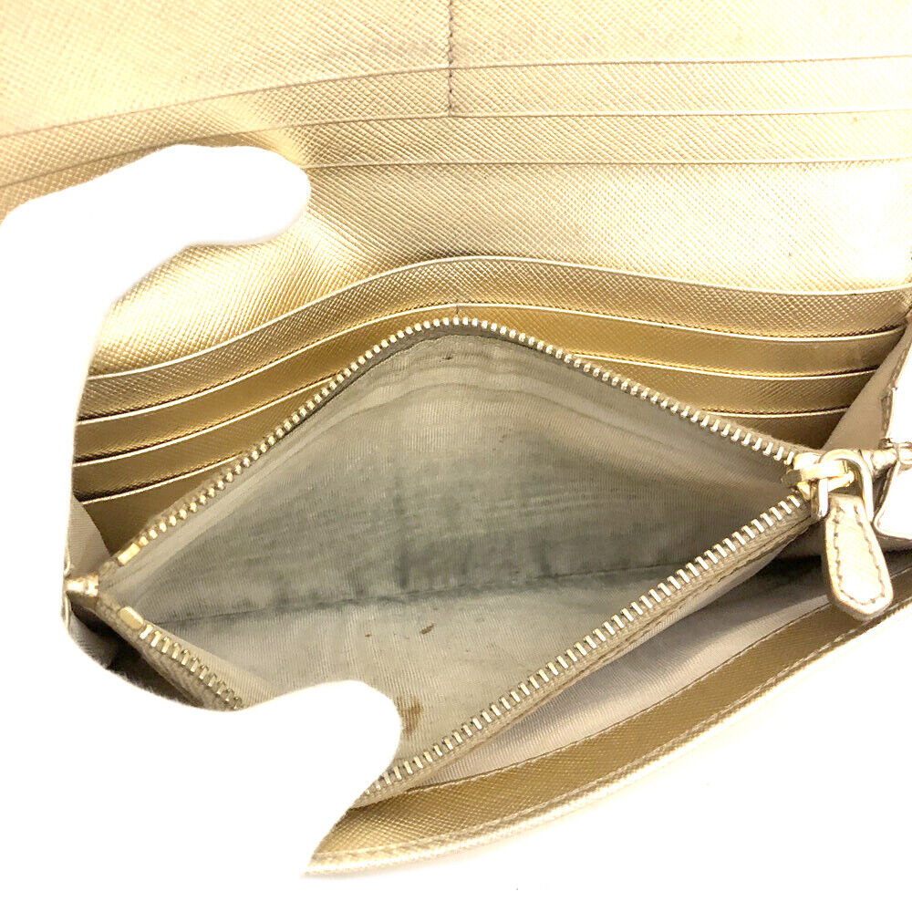 PRE-ORDER Prada Saffiano Metal Continental Flap Wallet Platino