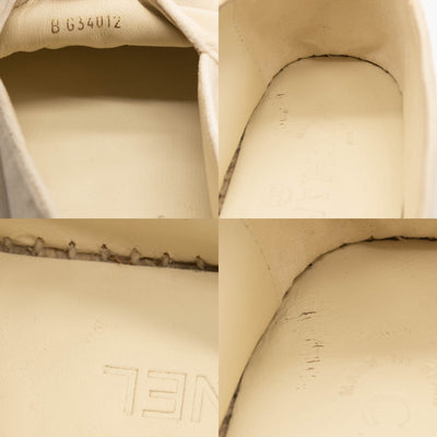 Chanel Beige Velvet Logo Espadrilles Black Mules/Slides