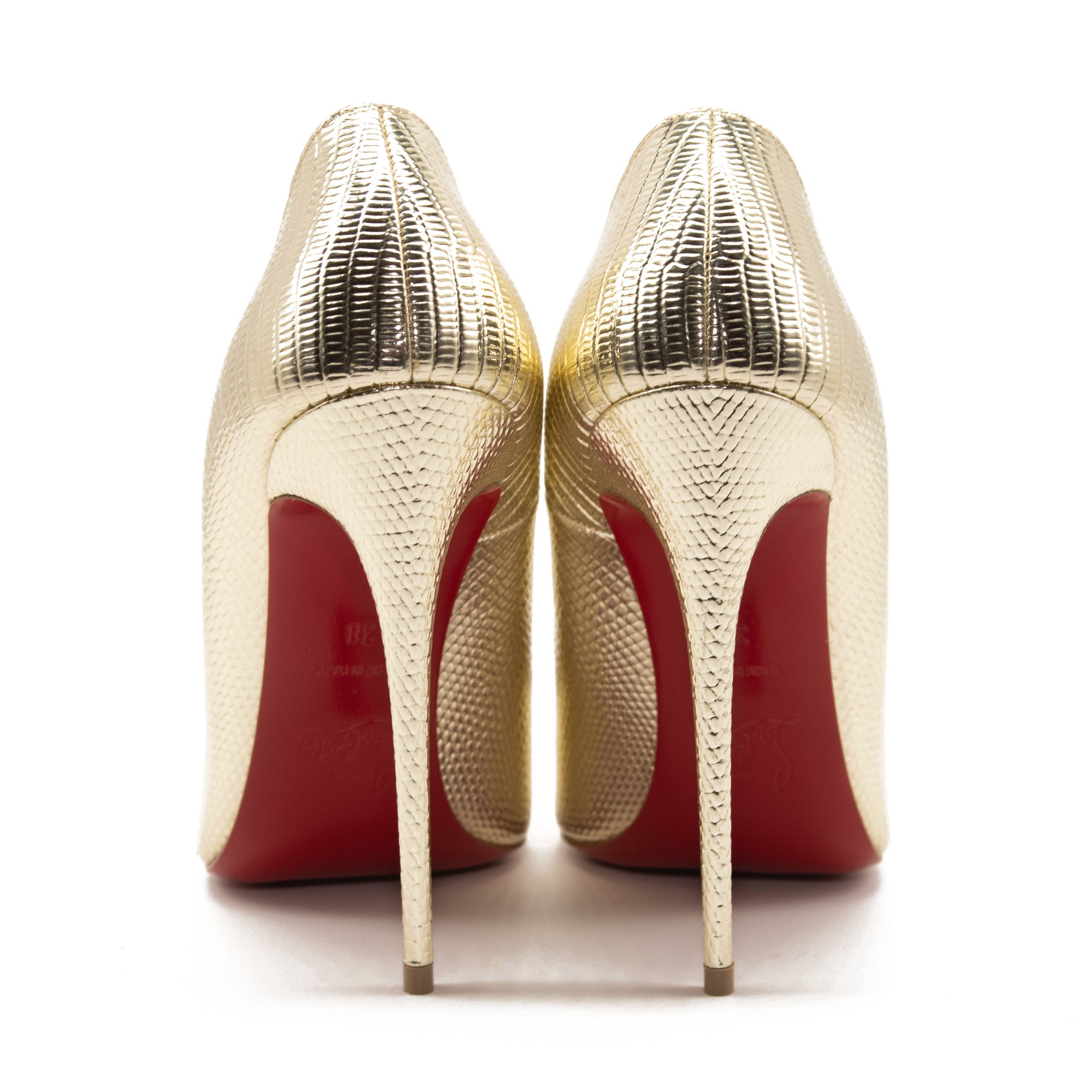 NEW Christian Louboutin So Kate Metallic Pointed Toe Pump (Women) EU 37 Gold