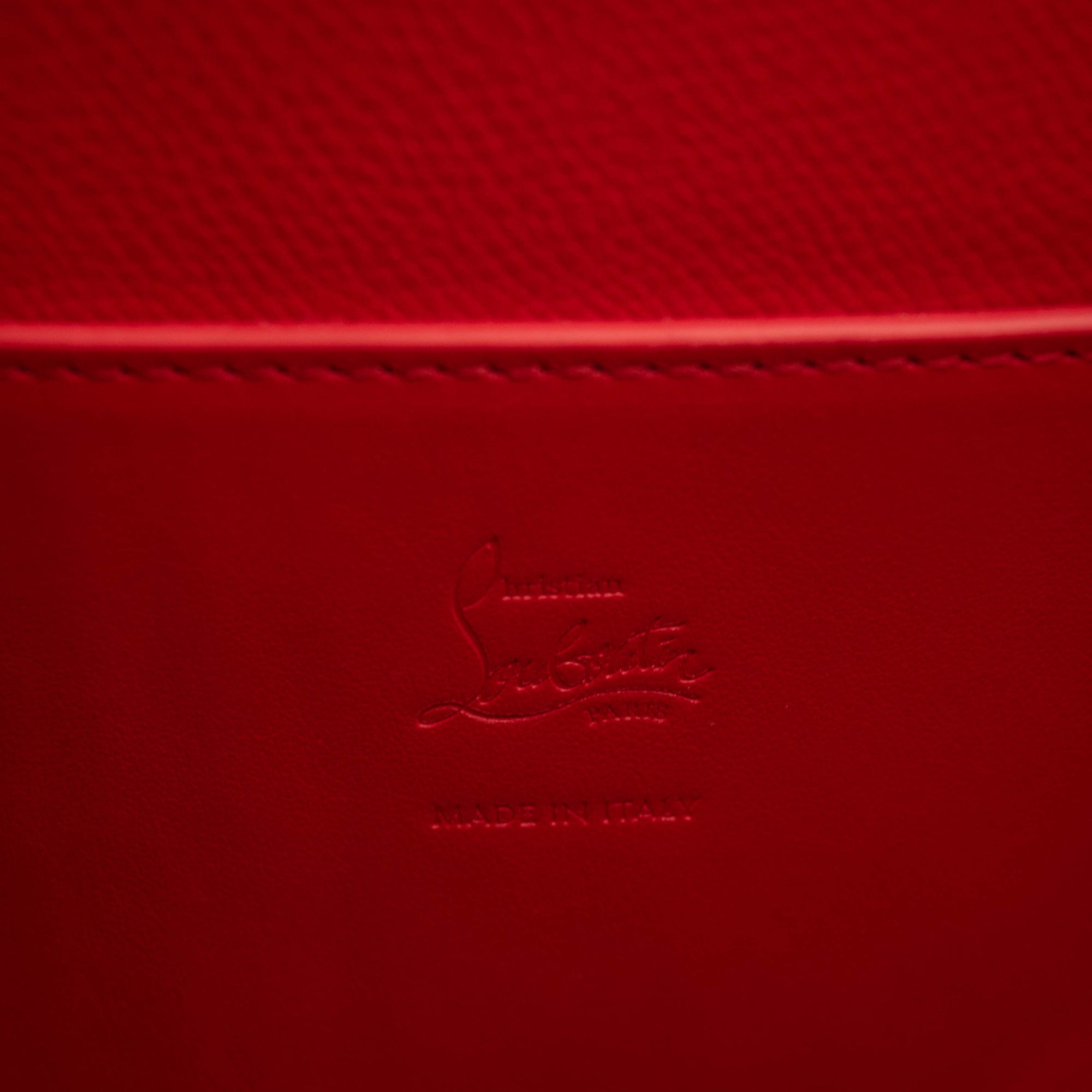NEW Christian Louboutin Large Cabarock Croc Embossed Leather Tote Brown