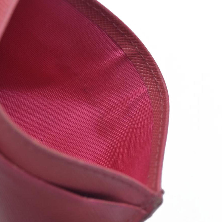 CONSIGNMENT Prada Prada Pink Saffiano Metal Leather Logo Card Holder