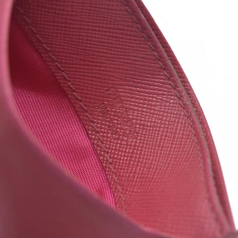 CONSIGNMENT Prada Prada Pink Saffiano Metal Leather Logo Card Holder