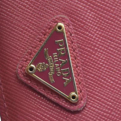 CONSIGNMENT Prada Prada Pink Saffiano Metal Leather Logo Card Holder