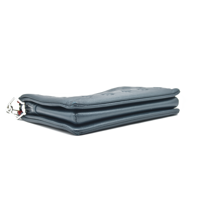 $4950 Louis Vuitton Metallic Lambskin Embossed Monogram Coussin PM Blue RFID