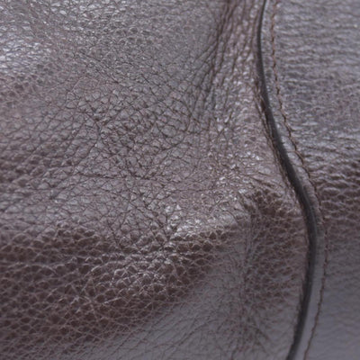 $1250 CELINE Metallic Leather Boogie Tote Bag Silver CONSIGNMENT 10021355