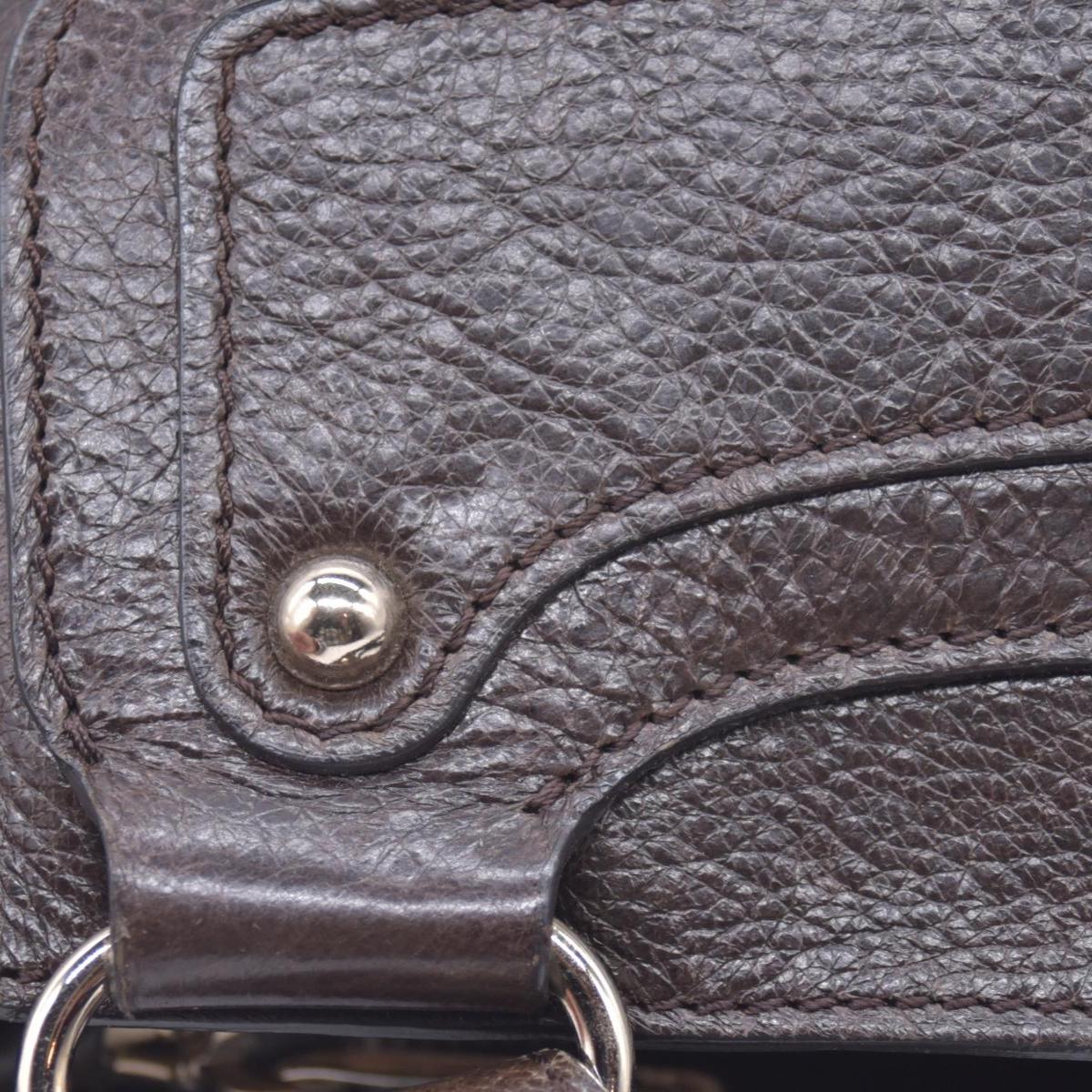 $1250 CELINE Metallic Leather Boogie Tote Bag Silver CONSIGNMENT 10021355