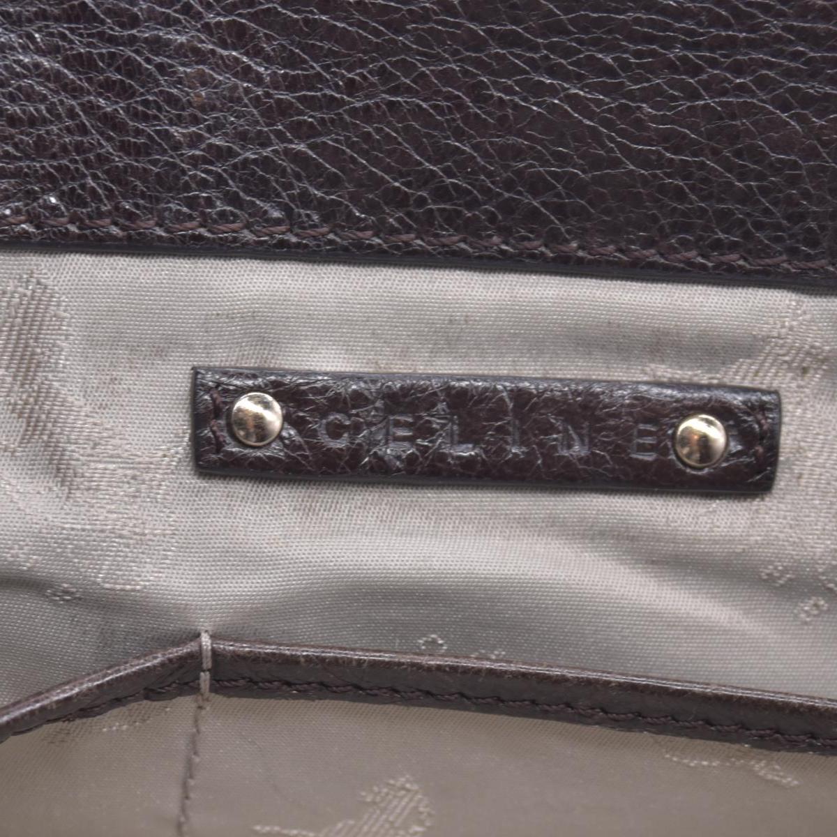 $1250 CELINE Metallic Leather Boogie Tote Bag Silver CONSIGNMENT 10021355