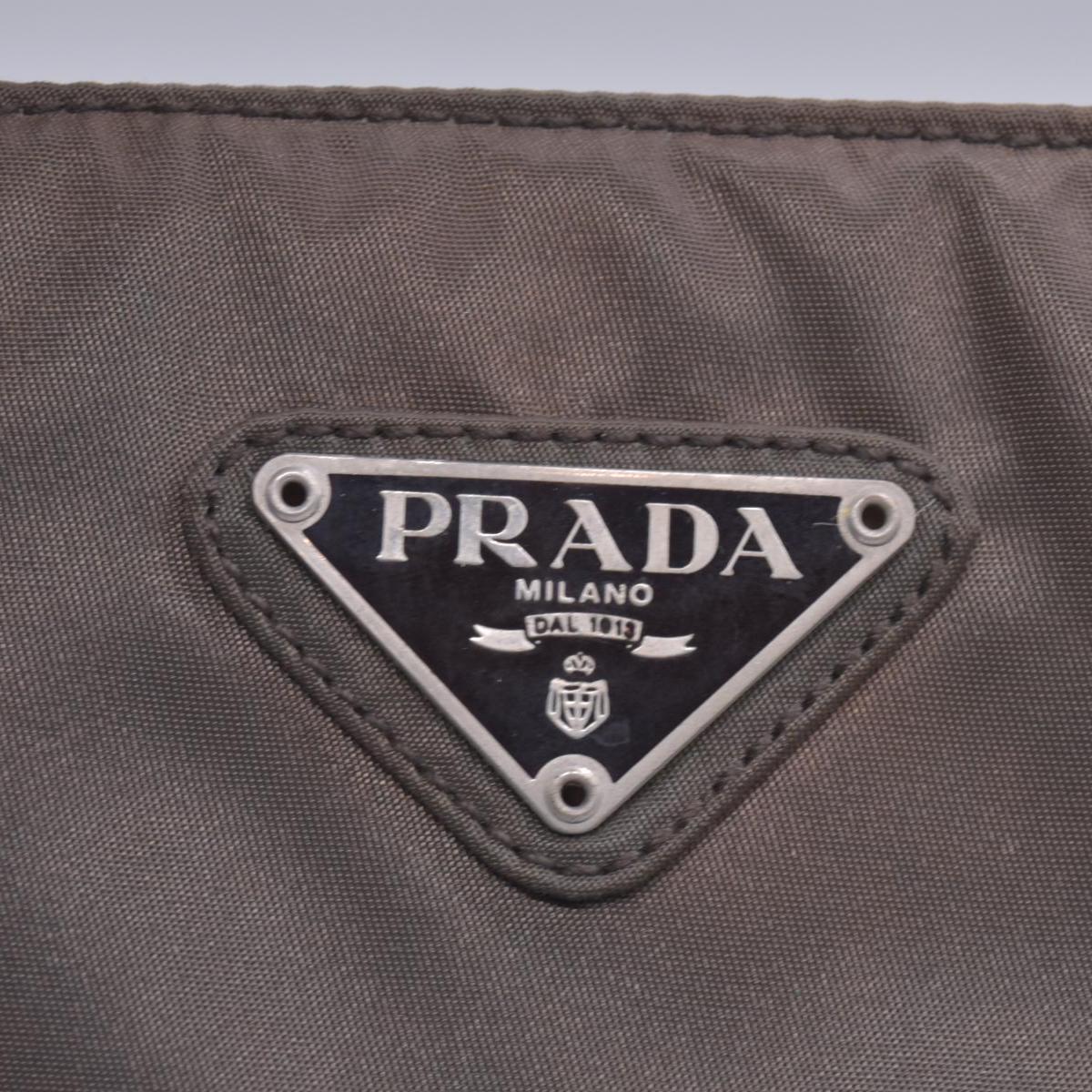 Prada Enameled Metal Triangle Top Handle Bag