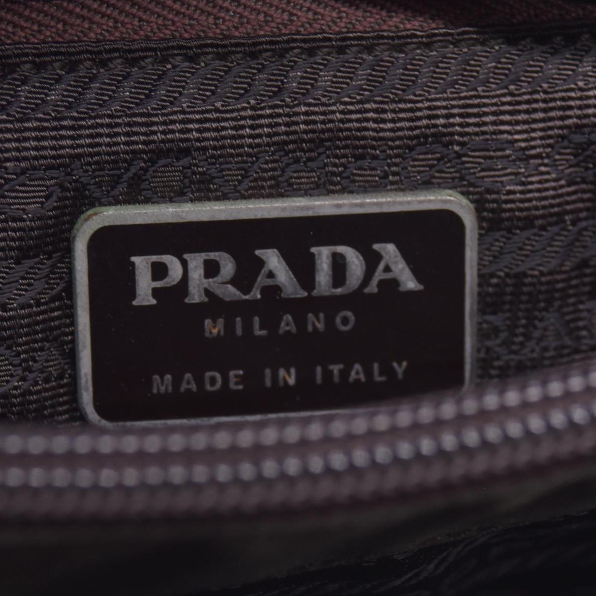 Prada Enameled Metal Triangle Top Handle Bag