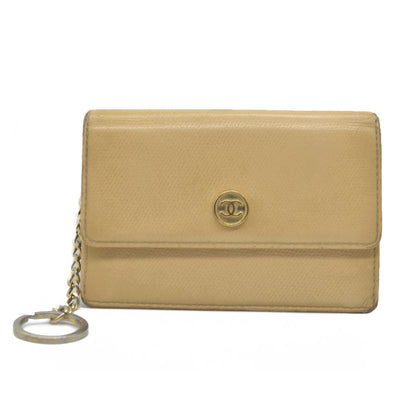 $875 Chanel Coco Button Coin Purse Beige