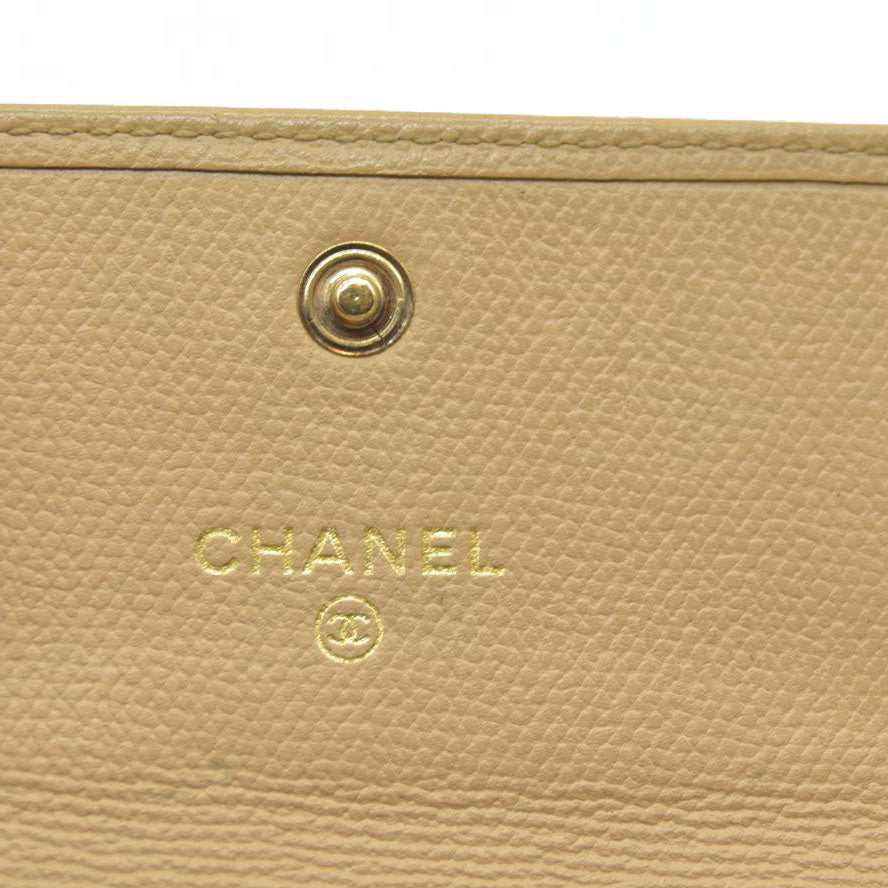 $875 Chanel Coco Button Coin Purse Beige