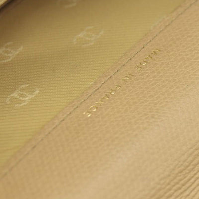 $875 Chanel Coco Button Coin Purse Beige