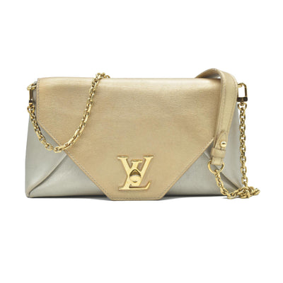 AUCTION $2150 Louis Vuitton Metallic Calfskin Love Note Gold Bronze