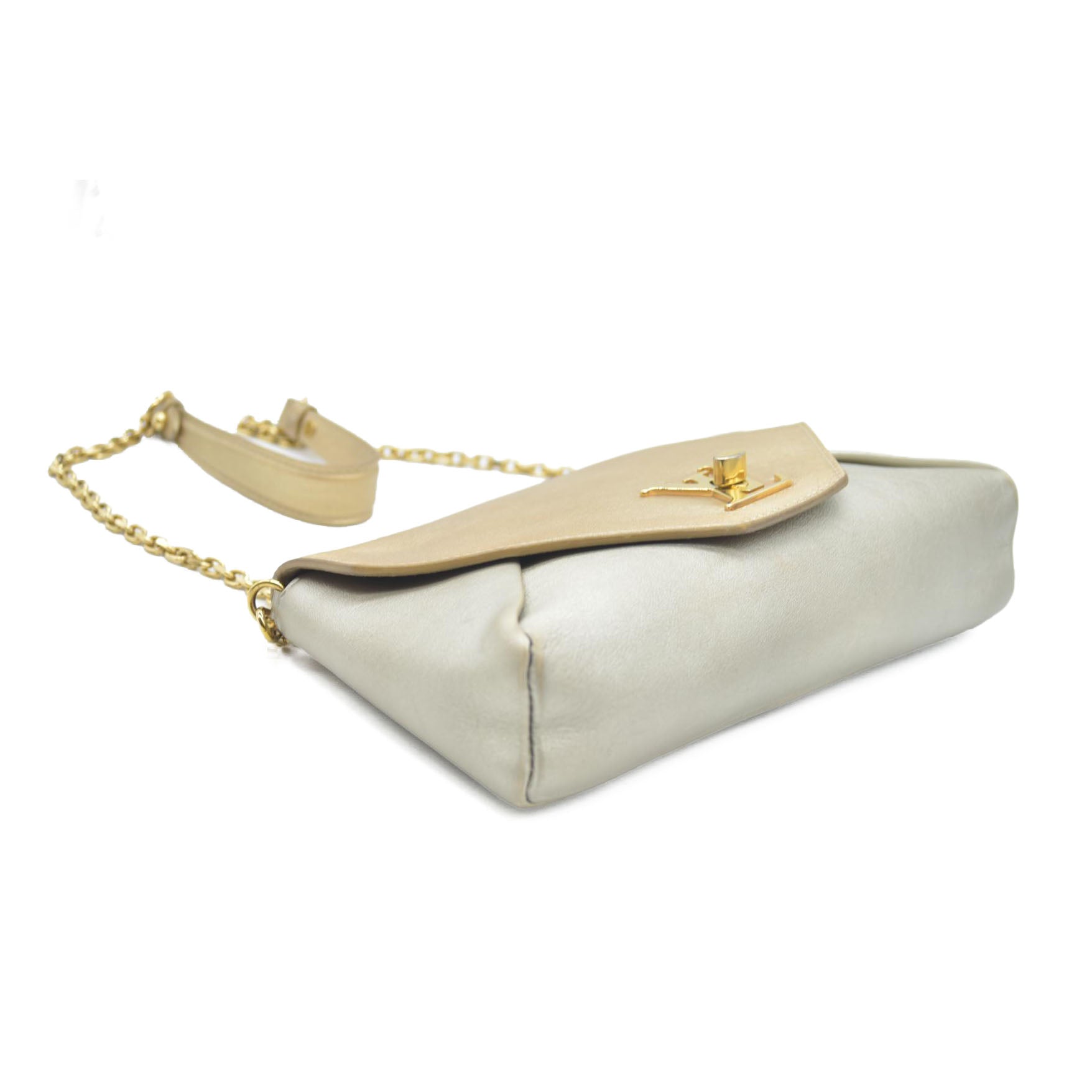 AUCTION $2150 Louis Vuitton Metallic Calfskin Love Note Gold Bronze