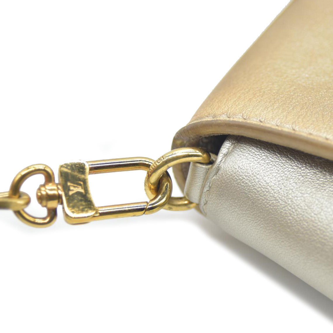 AUCTION $2150 Louis Vuitton Metallic Calfskin Love Note Gold Bronze
