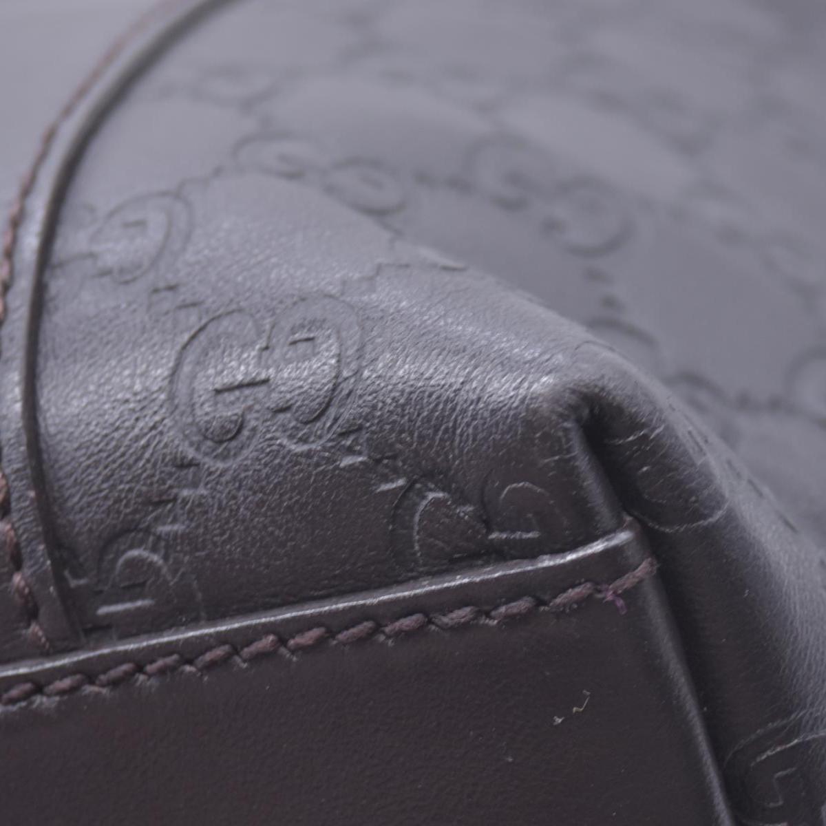 $1850 GUCCI Dark Brown Guccissima Leather Bamboo Bar Tote CONSIGNMENT 10021444