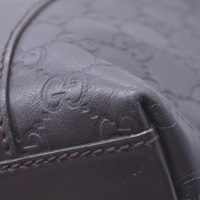 $1850 GUCCI Dark Brown Guccissima Leather Bamboo Bar Tote CONSIGNMENT 10021444