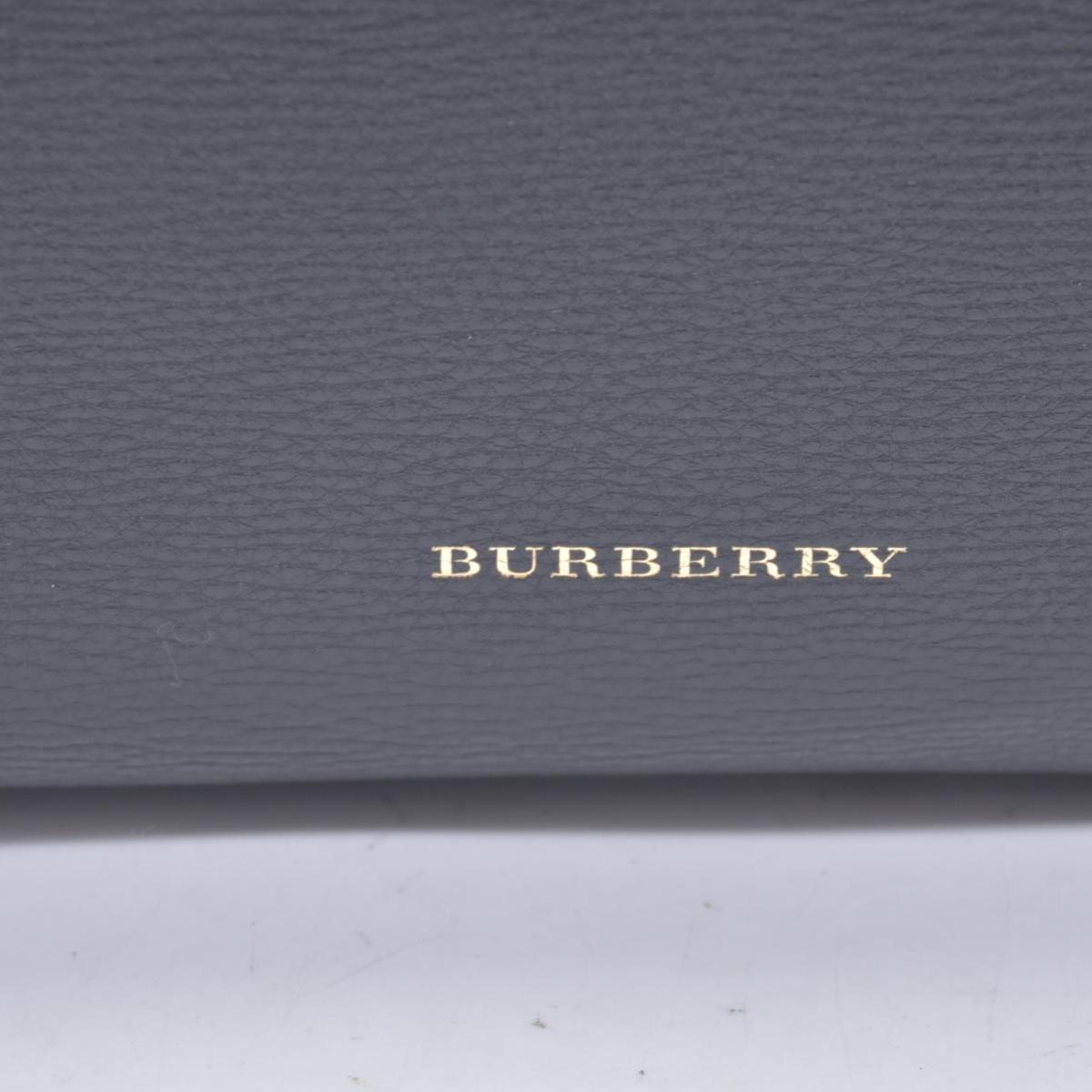 $1490 BURBERRY Grainy Leather House Check Medium Banner Tote Black CONSIGNMENT 10021501
