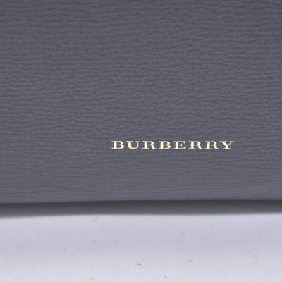 $1490 BURBERRY Grainy Leather House Check Medium Banner Tote Black CONSIGNMENT 10021501