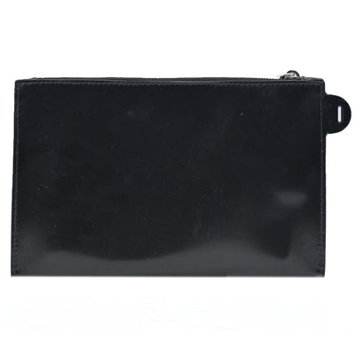 $600 Prada Enameled Metal Zipper Pouch