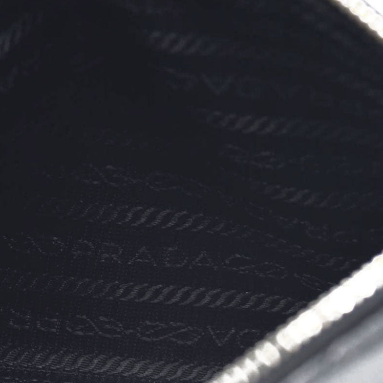 $600 Prada Enameled Metal Zipper Pouch