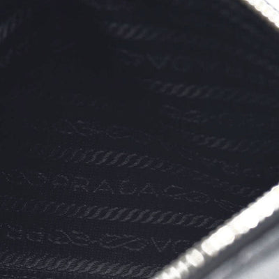 $600 Prada Enameled Metal Zipper Pouch