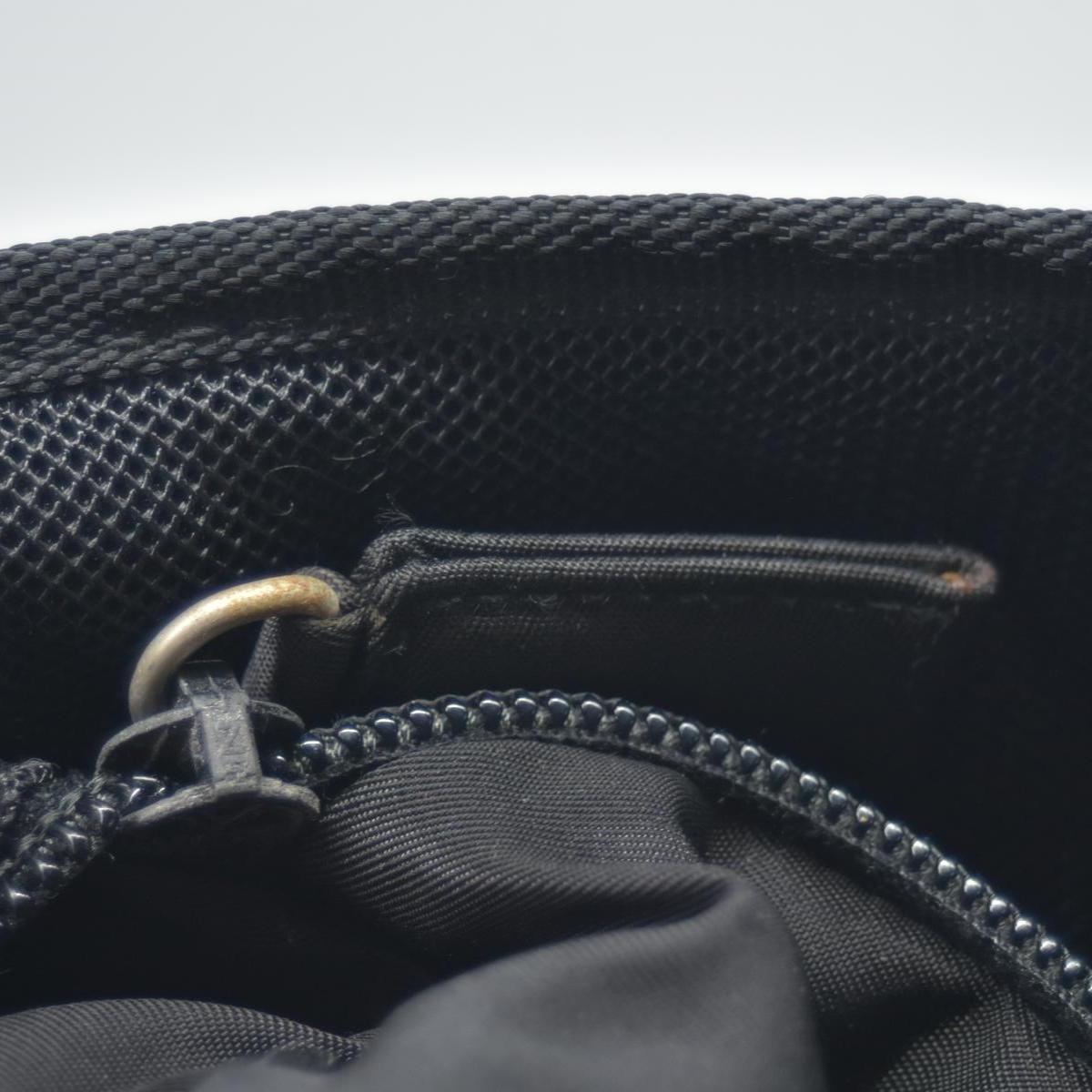 $950 CONSIGNMENT Prada Nylon Enameled Metal Triangle Shoulder Bag