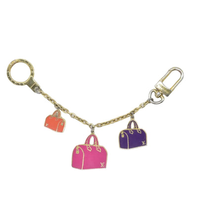 Louis Vuitton Enamel Iconic Speedy Bag Charm Chain Gold CONSIGNMENT
