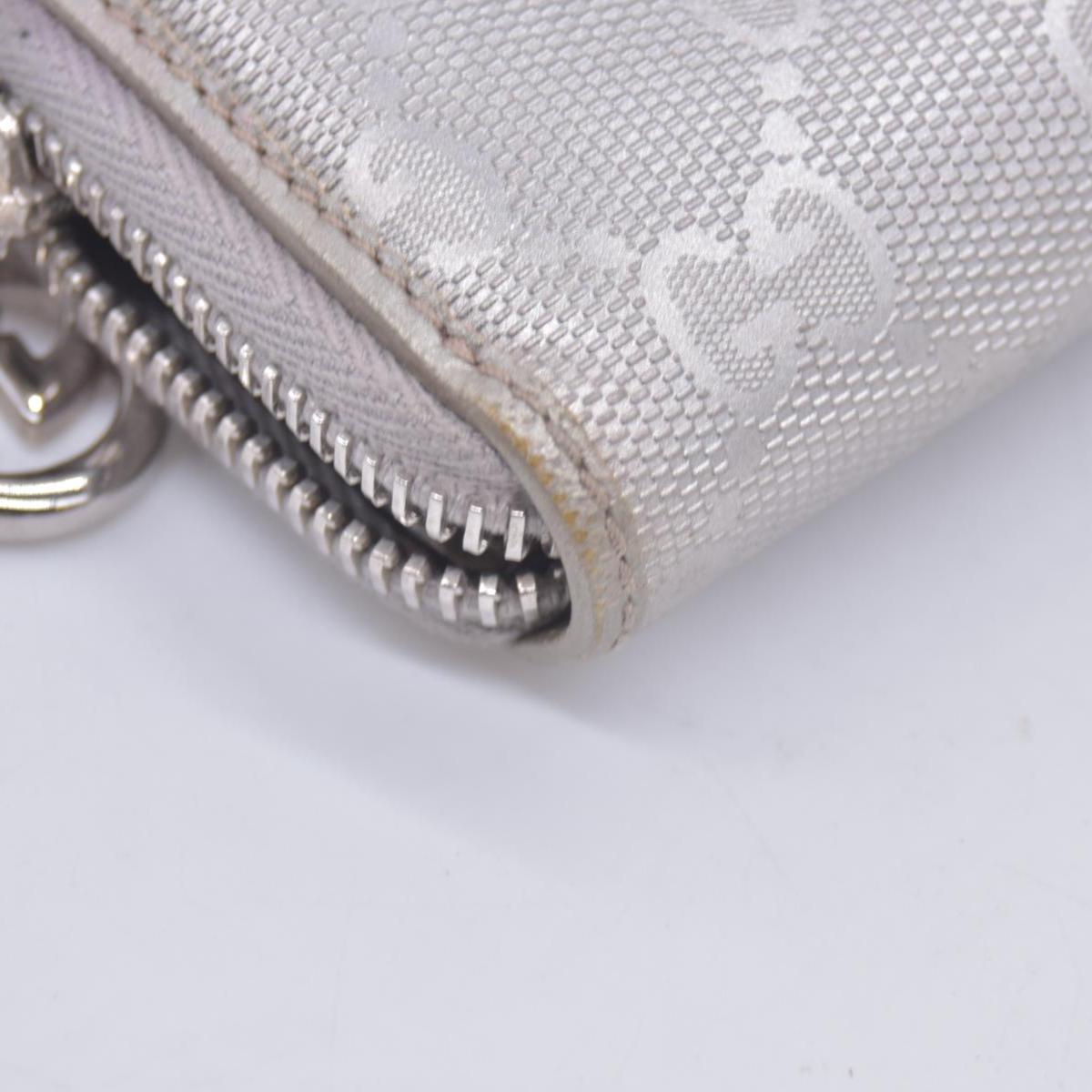 $770 2005 GUCCI GG Monogram Canvas GG Monogram Zip Around Wallet Wallet Metallic Grey CONSIGNMENT 10020940