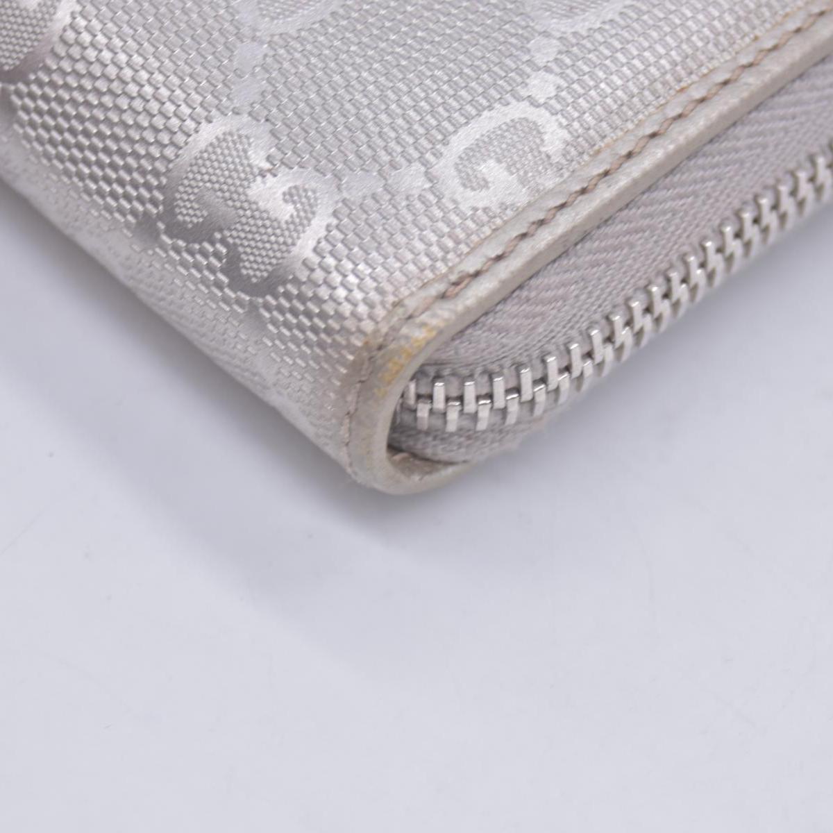 $770 2005 GUCCI GG Monogram Canvas GG Monogram Zip Around Wallet Wallet Metallic Grey CONSIGNMENT 10020940
