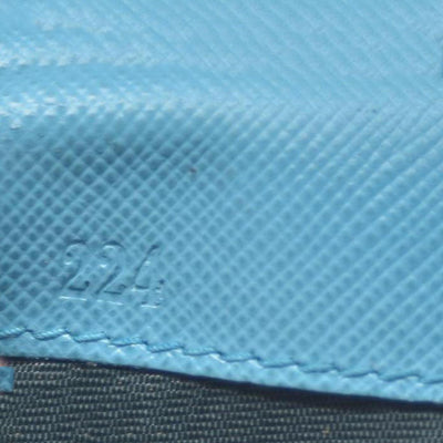 Prada Saffiano Metal Continental Flap Wallet Blue CONSIGNMENT