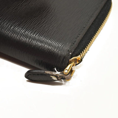 Prada Saffiano Metal Zip Around Wallet Black