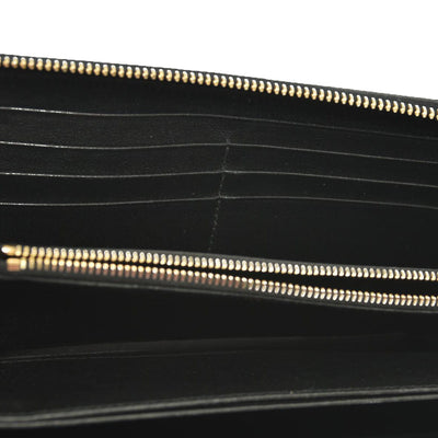 Prada Saffiano Metal Zip Around Wallet Black