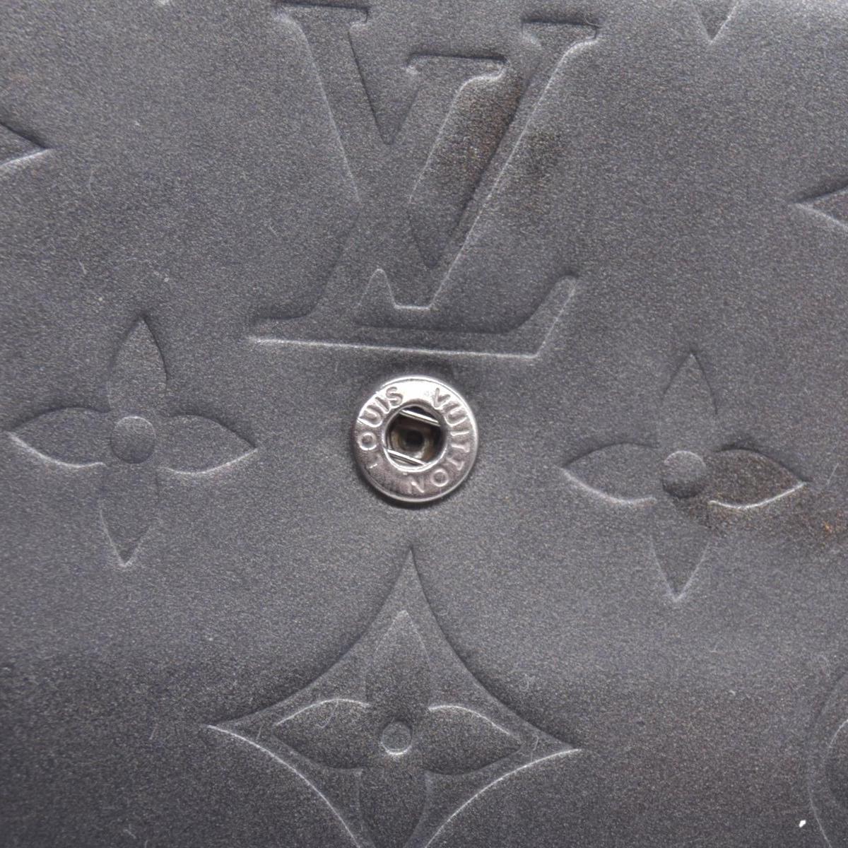 $605 2003 Louis Vuitton Metallic Matt Vernis Compact Wallet Grey TH0033 CONSIGNMENT 10020918