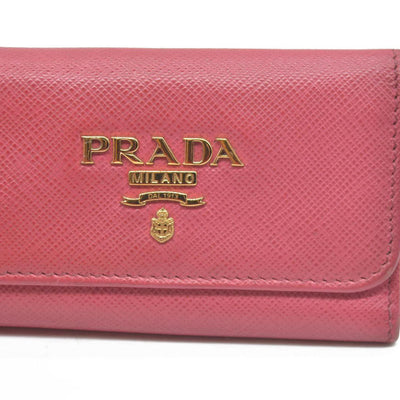 Prada Saffiano Metal Leather Wallet Pink