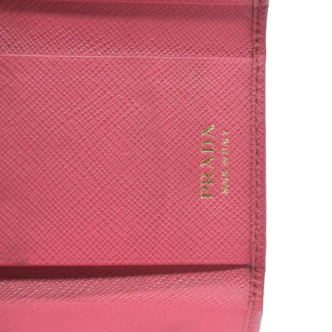 Prada Saffiano Metal Leather Wallet Pink