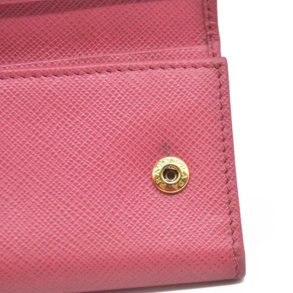 Prada Saffiano Metal Leather Wallet Pink