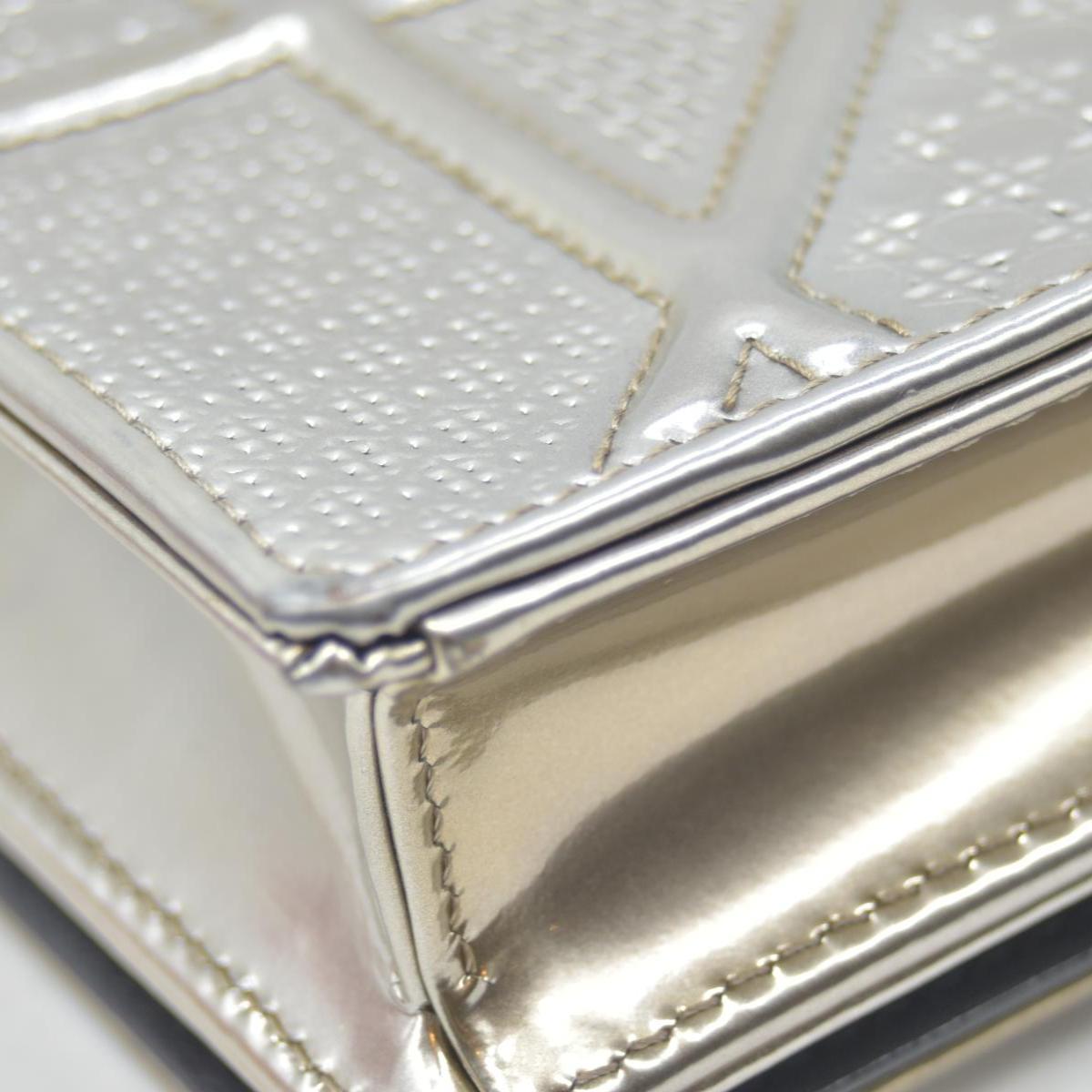 $2700 Christian Dior Cannage Diorama Metallic Silver