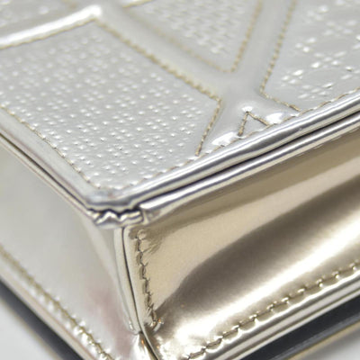 $2700 Christian Dior Cannage Diorama Metallic Silver