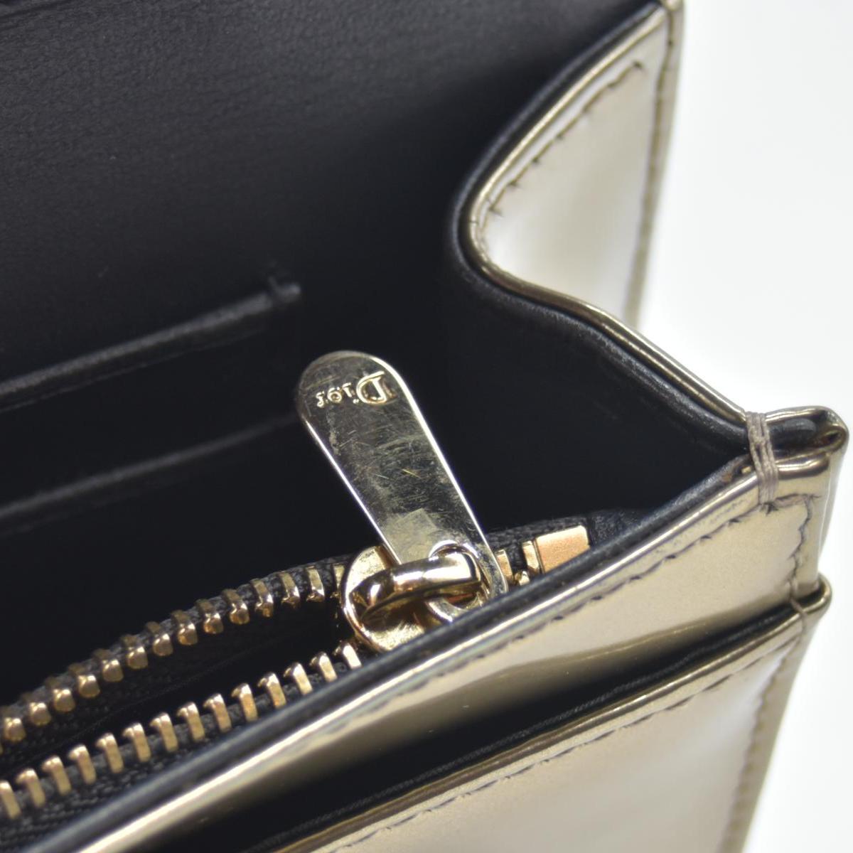 $2700 Christian Dior Cannage Diorama Metallic Silver