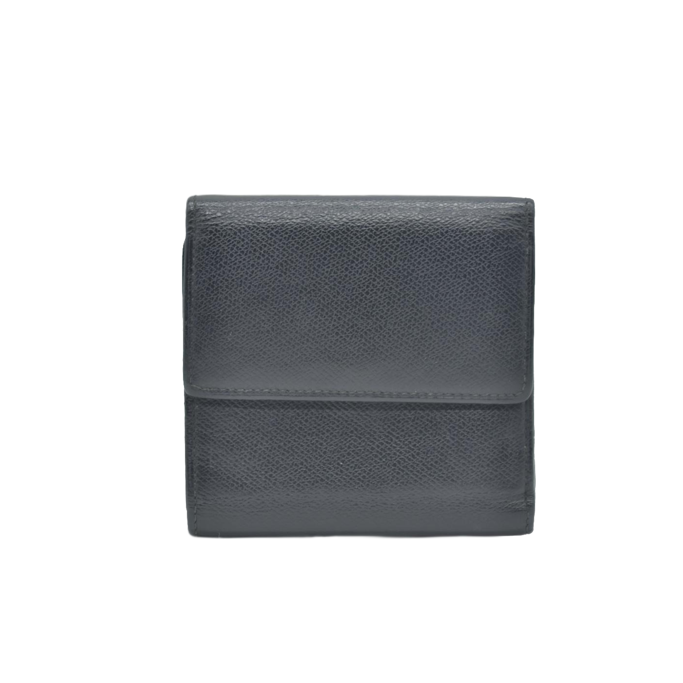 $609 Chanel Black Calfskin Leather Mini Coco Button Trifold Compact Wallet CONSIGNMENT