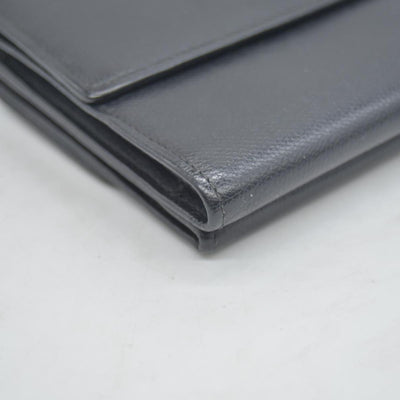 $609 Chanel Black Calfskin Leather Mini Coco Button Trifold Compact Wallet CONSIGNMENT