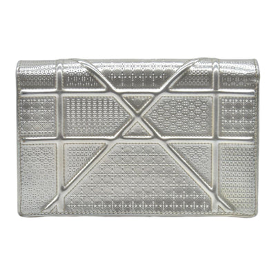 $2700 Christian Dior Cannage Diorama Metallic Silver