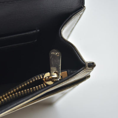 $2700 Christian Dior Cannage Diorama Metallic Silver