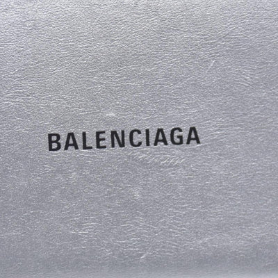$550 Balenciaga Silver Metallic Wallet CONSIGNMENT 10021042