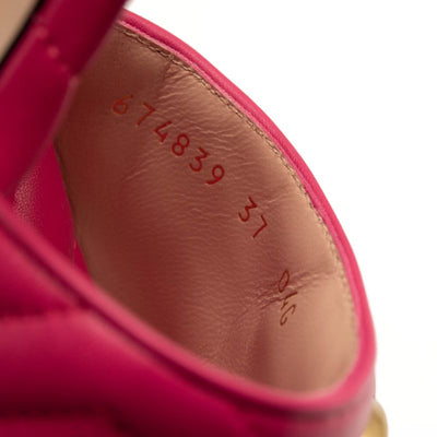 NEW Gucci GG Quilted Slide Sandal (Women) Size 37 Pink Marmont